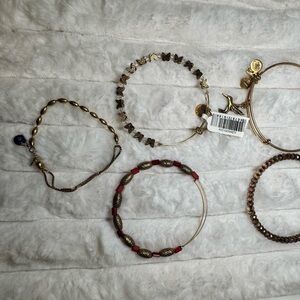 Set of five Alex and Ani Bracelets